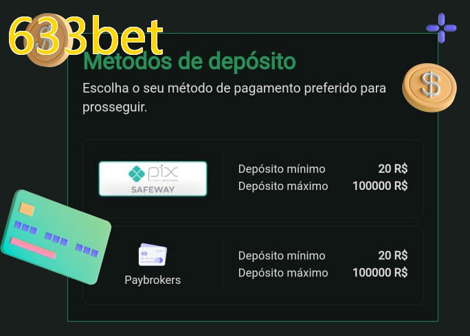 O cassino 633betbet oferece uma grande variedade de métodos de pagamento